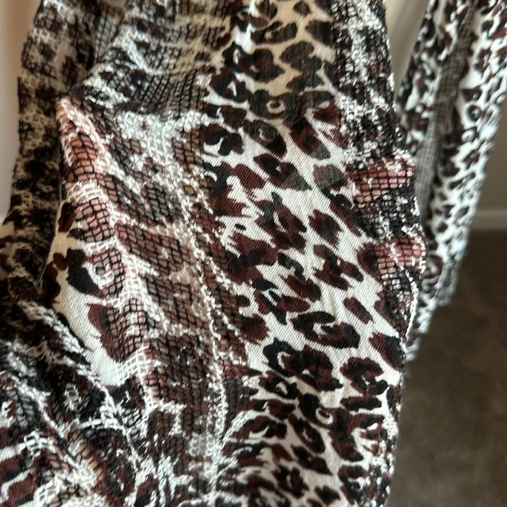 Collections Eighteen Animal Print Scarf with Fringe